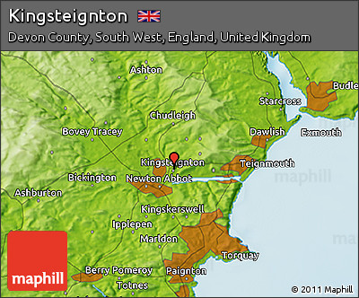 Physical 3D Map of Kingsteignton