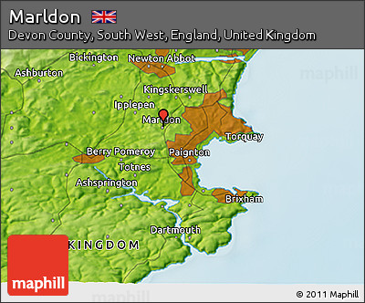 Physical 3D Map of Marldon