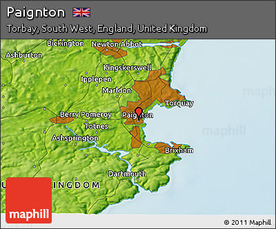 Physical 3D Map of Paignton