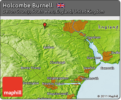 Physical 3D Map of Holcombe Burnell