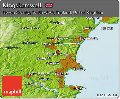Physical 3D Map of Kingskerswell