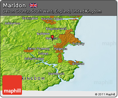 Physical 3D Map of Marldon