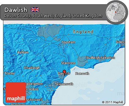 Political 3D Map of Dawlish