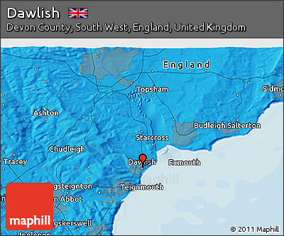 Political 3D Map of Dawlish