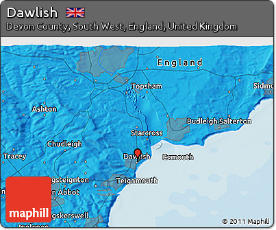 Political 3D Map of Dawlish
