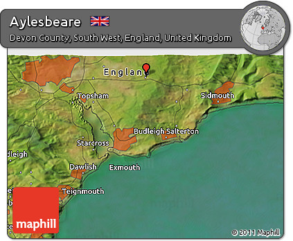 Satellite 3D Map of Aylesbeare
