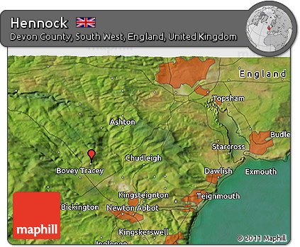Satellite 3D Map of Hennock