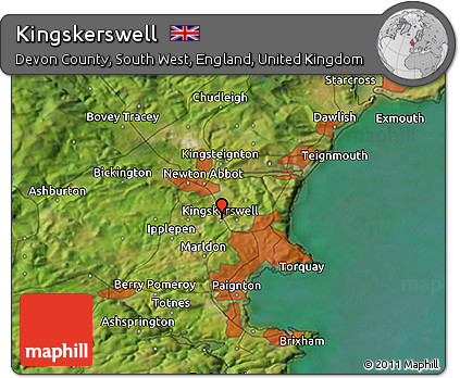 Satellite 3D Map of Kingskerswell