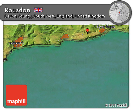 Satellite 3D Map of Rousdon