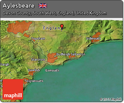Satellite 3D Map of Aylesbeare