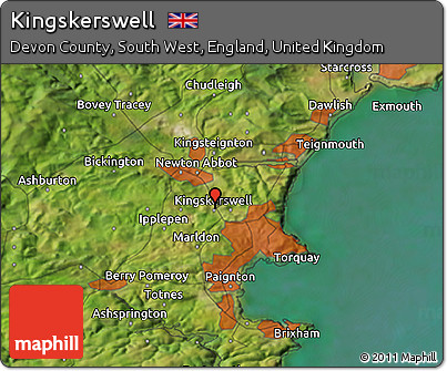 Satellite 3D Map of Kingskerswell