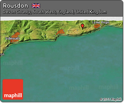 Satellite 3D Map of Rousdon