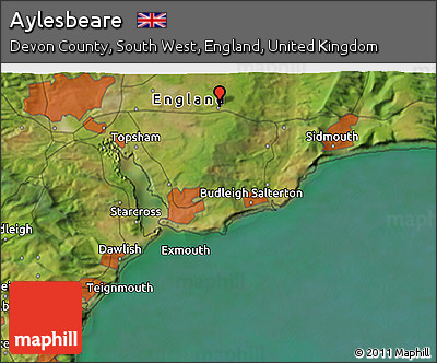 Satellite 3D Map of Aylesbeare