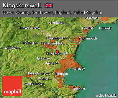 Satellite 3D Map of Kingskerswell