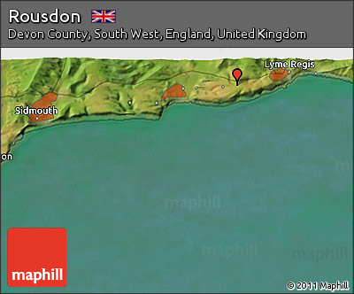 Satellite 3D Map of Rousdon