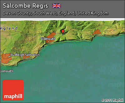 Satellite 3D Map of Salcombe Regis