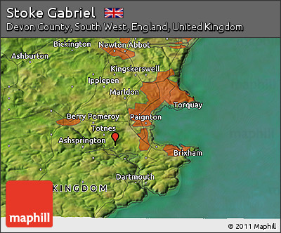 Satellite 3D Map of Stoke Gabriel