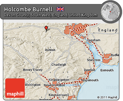 Shaded Relief 3D Map of Holcombe Burnell