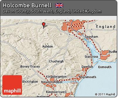 Shaded Relief 3D Map of Holcombe Burnell