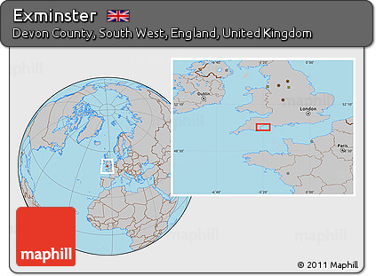 Gray Location Map of Exminster
