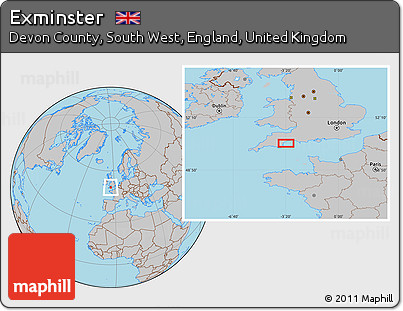 Gray Location Map of Exminster