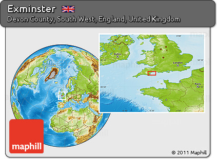Physical Location Map of Exminster