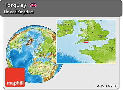 Physical Location Map of Torquay