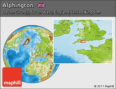 Physical Location Map of Alphington
