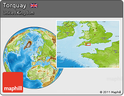 Physical Location Map of Torquay