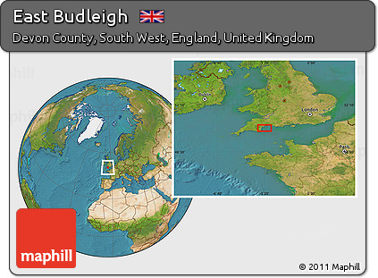Satellite Location Map of East Budleigh