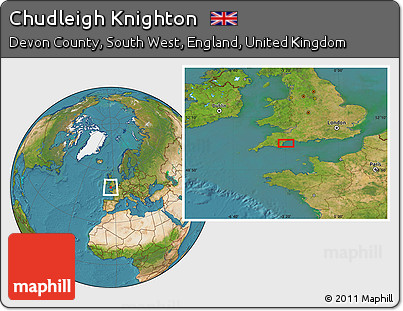 Satellite Location Map of Chudleigh Knighton