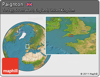 Satellite Location Map of Paignton