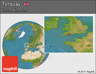 Satellite Location Map of Torquay