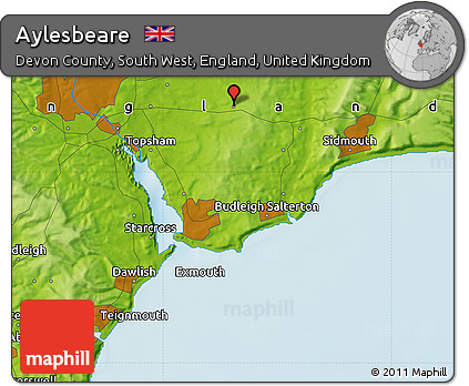 Physical Map of Aylesbeare