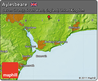 Physical Map of Aylesbeare