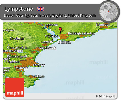Physical Panoramic Map of Lympstone