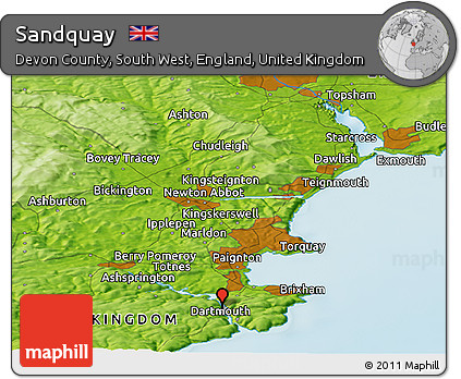 Physical Panoramic Map of Sandquay