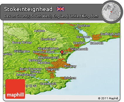 Physical Panoramic Map of Stokeinteignhead