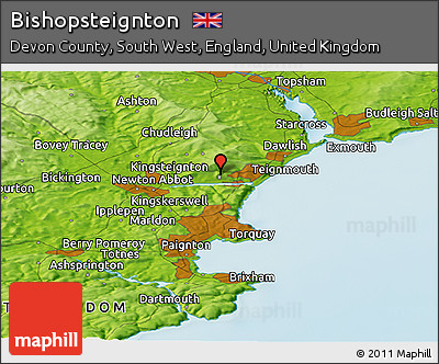 Physical Panoramic Map of Bishopsteignton