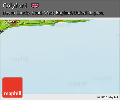 Physical Panoramic Map of Colyford