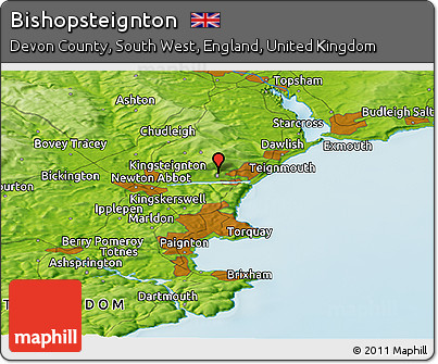 Physical Panoramic Map of Bishopsteignton