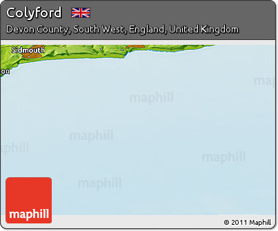 Physical Panoramic Map of Colyford