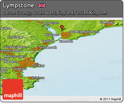 Physical Panoramic Map of Lympstone