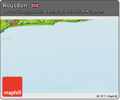 Physical Panoramic Map of Rousdon