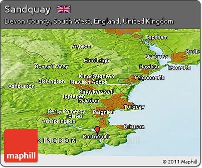 Physical Panoramic Map of Sandquay