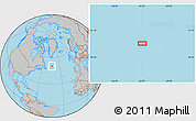 Gray Location Map of the area around 50° 31' 50" N, 43° 16' 29" W
