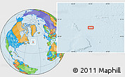 Political Location Map of the area around 50° 31' 50" N, 43° 16' 29" W