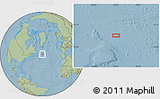 Savanna Style Location Map of the area around 50° 31' 50" N, 43° 16' 29" W, hill shading