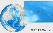 Shaded Relief Location Map of the area around 50° 31' 50" N, 43° 16' 29" W