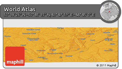 Political Panoramic Map of the Area around 50° 31' 50" N, 44° 16' 29" E